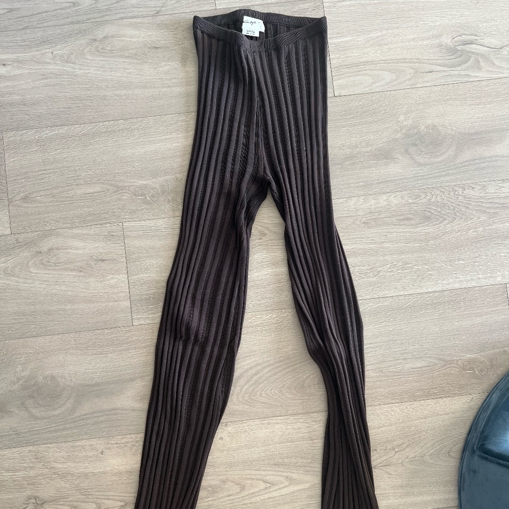 the line by k daisy ribbed pants - size large - brown